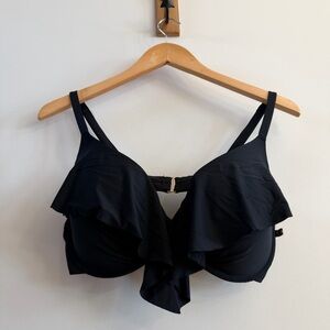 🖤 La Vie En Rose Classic Black Bikini Top – Medium (D Cup)